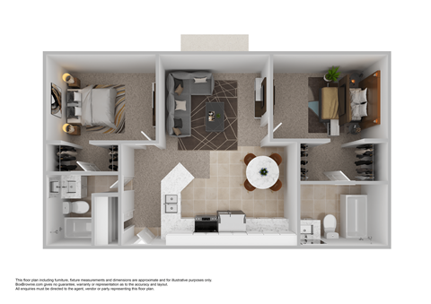 bedroom floor plan of a 1 bedroom apartment